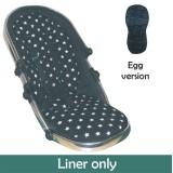Seat Liner  to fit egg Pushchairs - Black Large Star Design